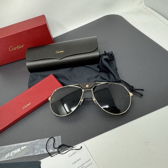 Cartier Sunglasses Aviator Polarized CT0096S-002 - Picture 15 of 16